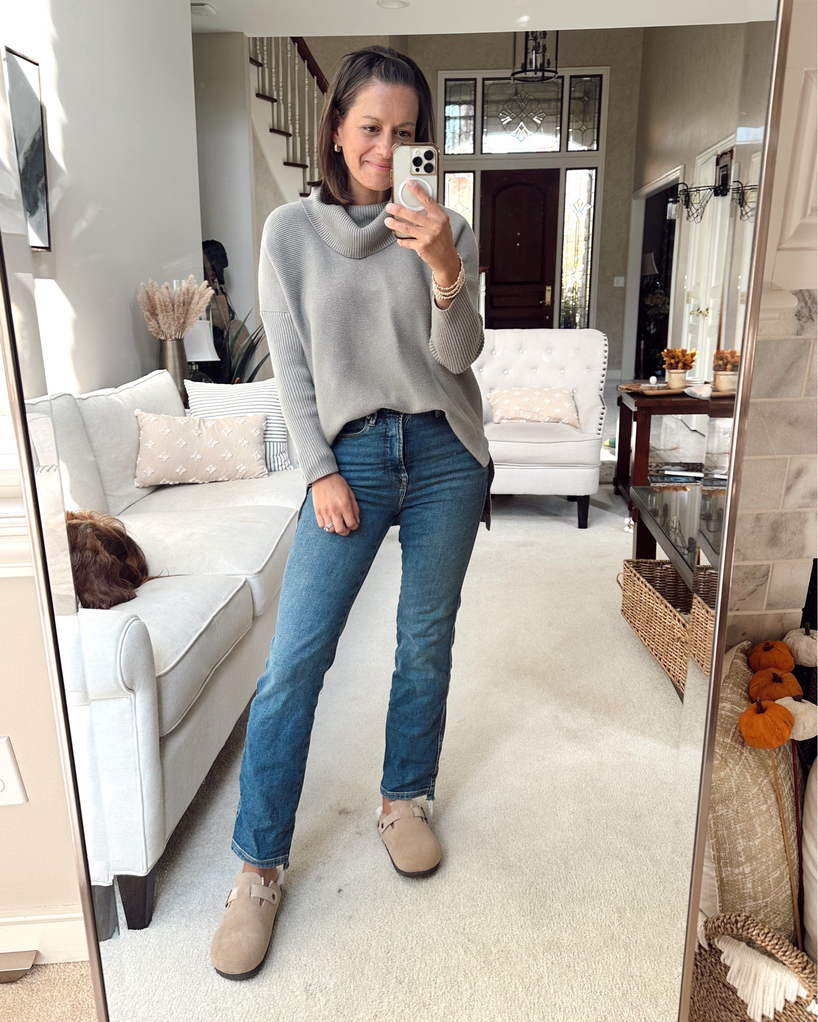 Casual fall outfit idea! Sweater runs true to size, jeans run true to size, Sherpa clogs run true to size. 



#LTKOver40 #LTKStyleTip #LTKFindsUnder50