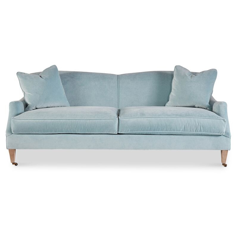 Magnolia Velvet Sofa, Ice Blue | One Kings Lane