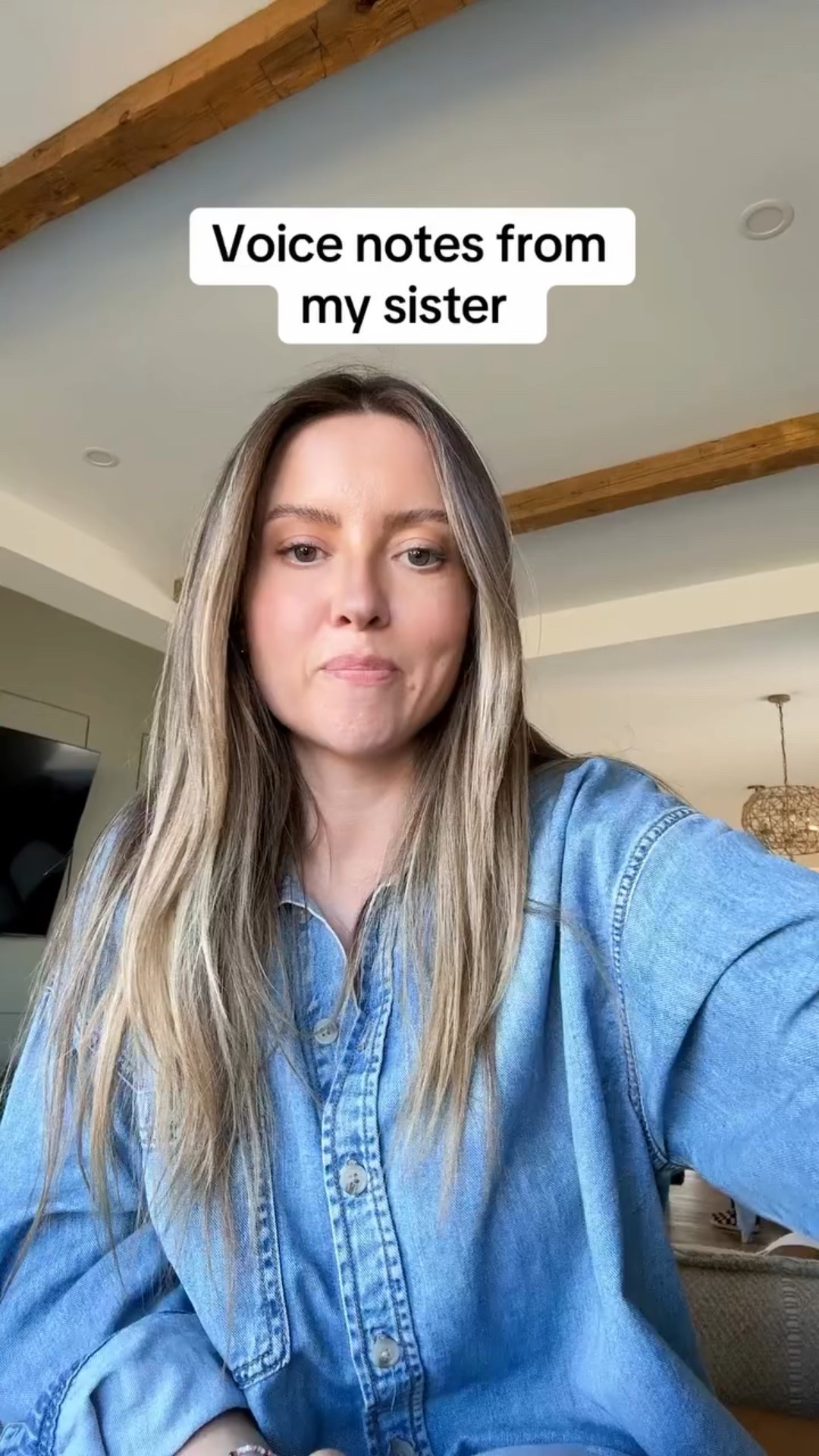 We both had a DEEEEEEP side part. #sisters #siblings #voicenotes