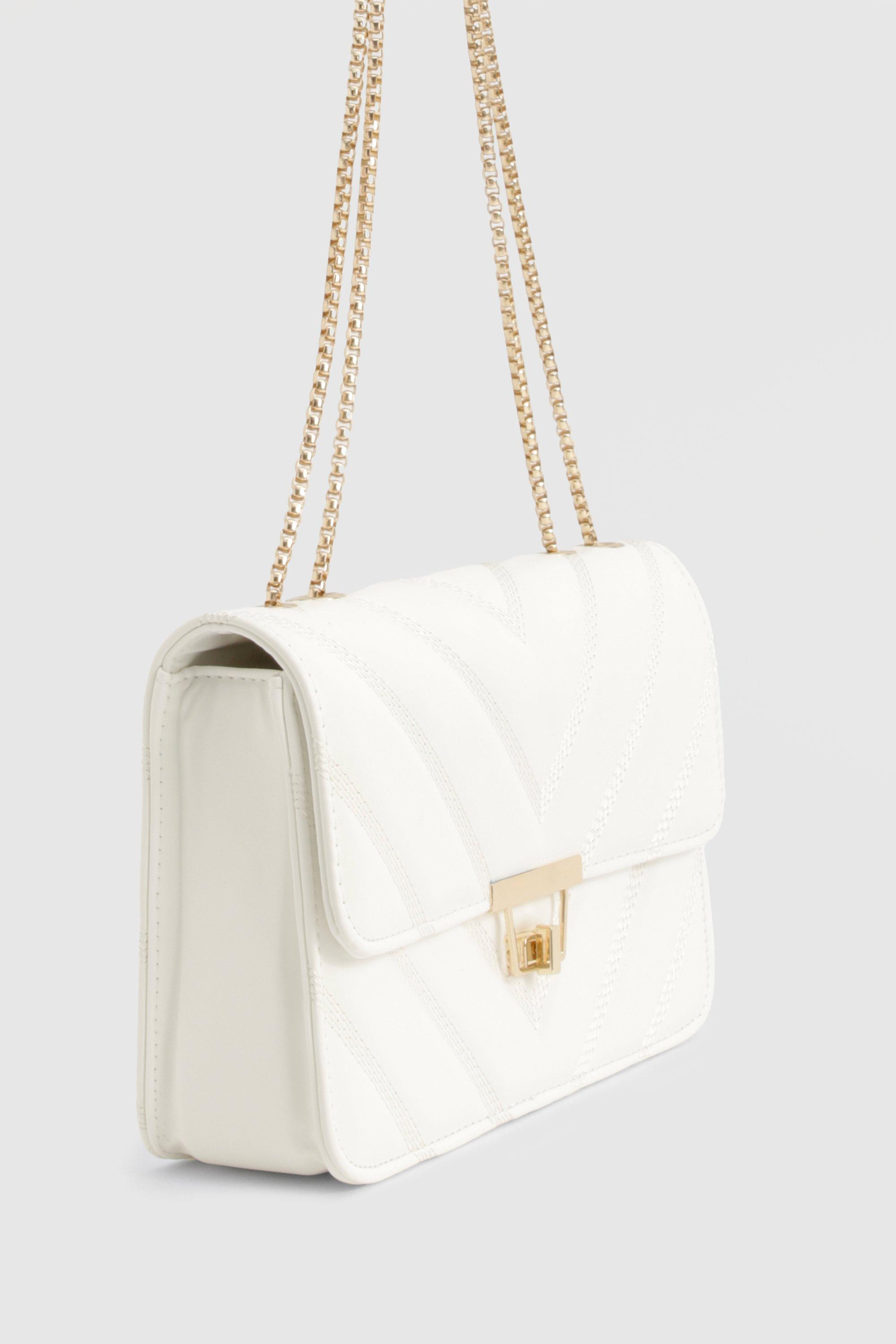 Quilted Faux Leather Cross Body Chain Bag | Boohoo.com (US & CA)