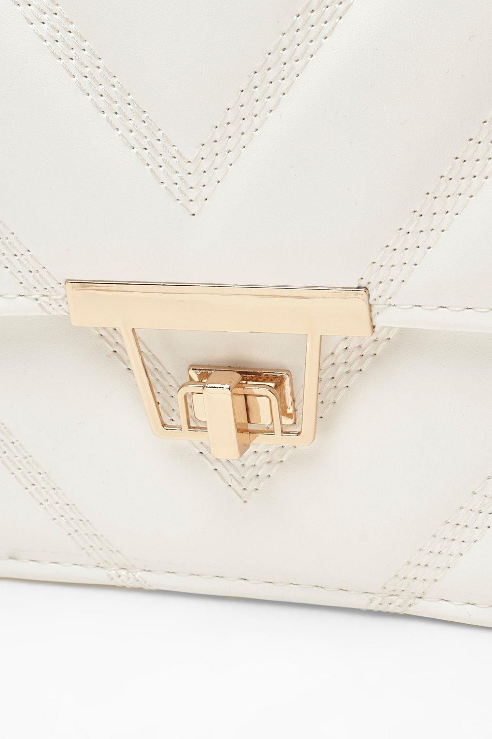 Quilted Faux Leather Cross Body Chain Bag | Boohoo.com (US & CA)