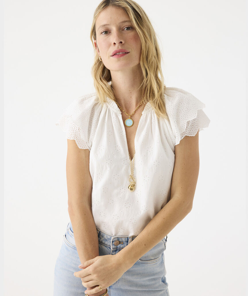 Adare Eyelet Top | vineyard vines