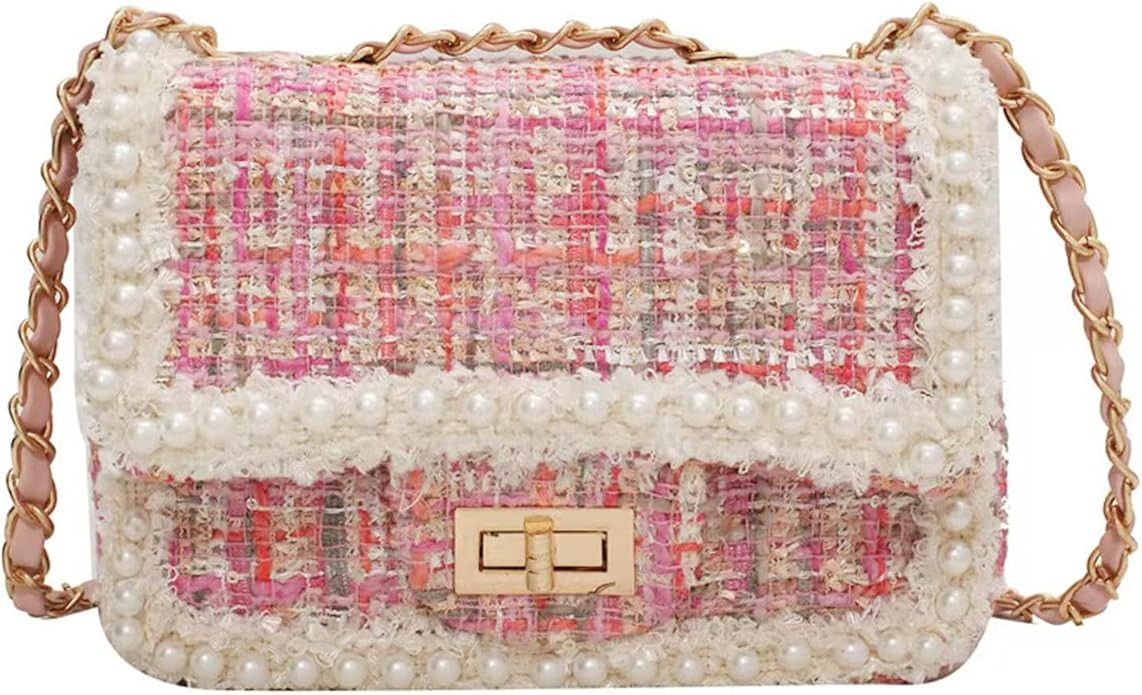 Designer Chain Shoulder Purse for Women Trendy Ladies Quilted Crossbody Bag Clucth Handbags Eveni... | Amazon (US)