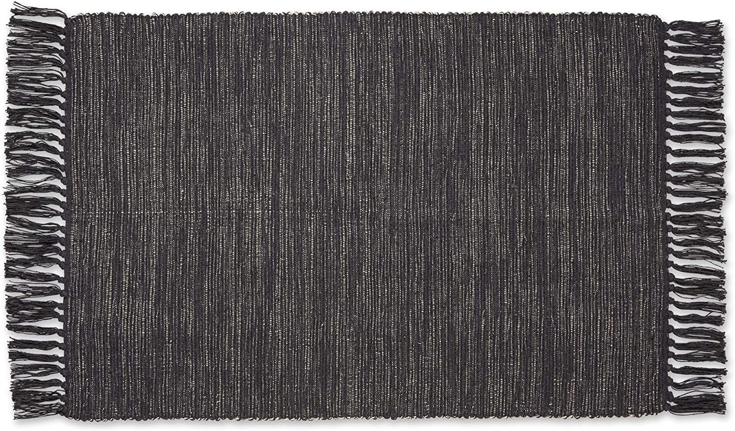 DII Woven Rugs Collection Ribbed Reversible Cotton, 2x3', Mineral & Off-White | Amazon (US)