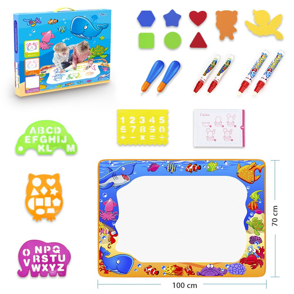 Water Doodle Mat - Kids Painting Writing Color Doodle Drawing Mat Toy Bring Magic Pens Educationa... | Amazon (US)