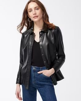 Riveted Faux Leather Peplum Jacket | Chico's