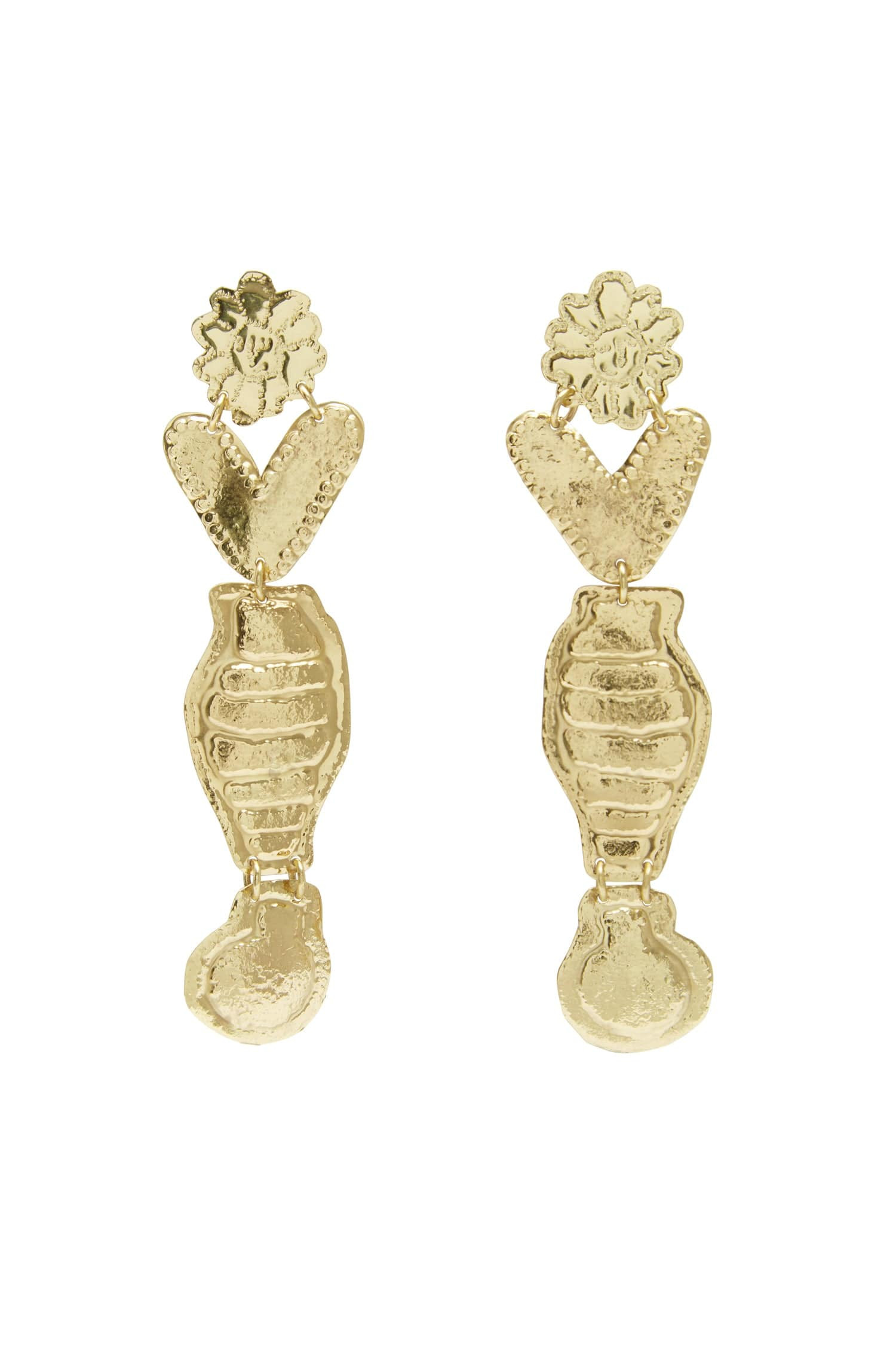 LE JARDIN HAMMERED CHARM EARRINGS | Alemais (AU, US, UK)