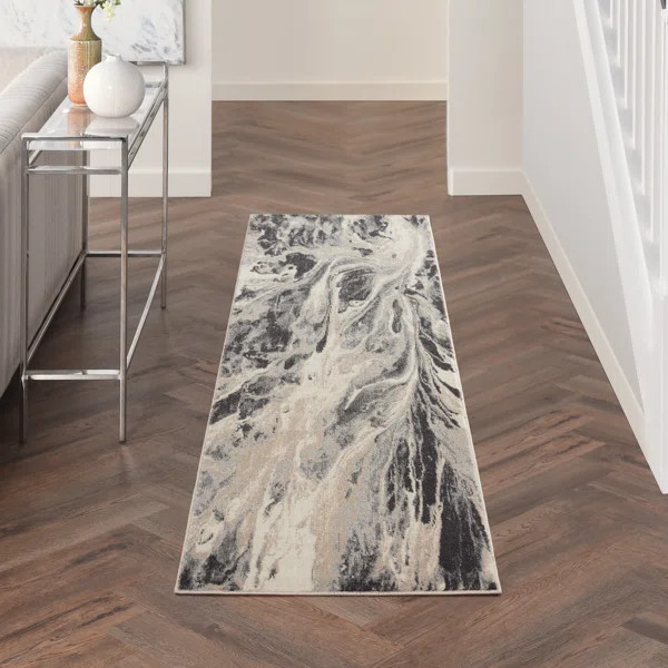 Abstract Area Rug in Charcoal | Wayfair North America