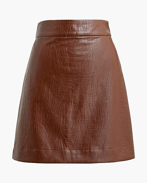 Faux-leather crocodile mini skirt | J.Crew Factory