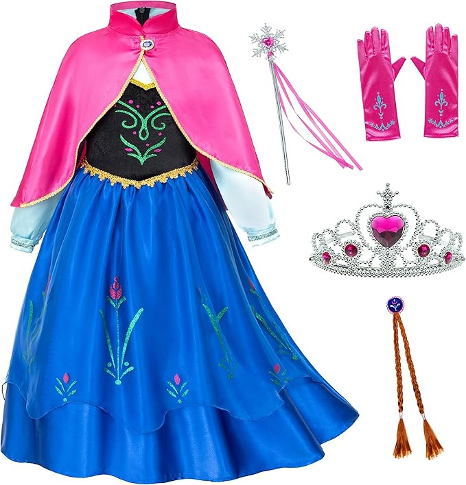 Princess Costumes Birthday Party Dress Up for Little Girls/Long Sleeve with Cape | Amazon (US)