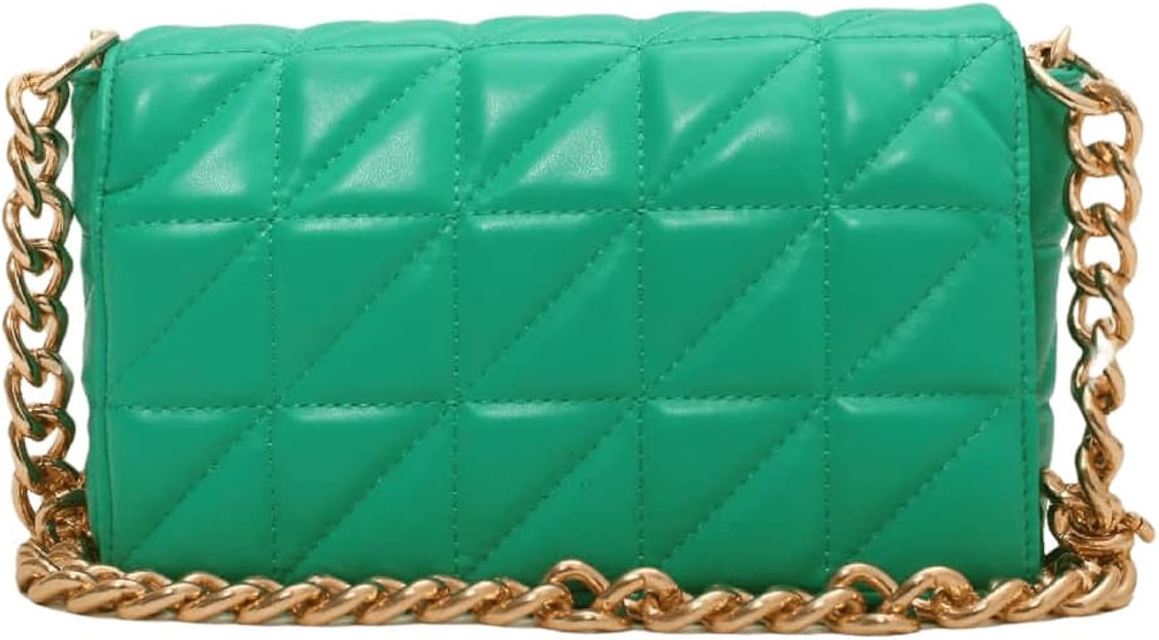 Verdusa wome's Metallic Quilted Shoulder Bags Leather Flap Purse with Chain Strap | Amazon (US)