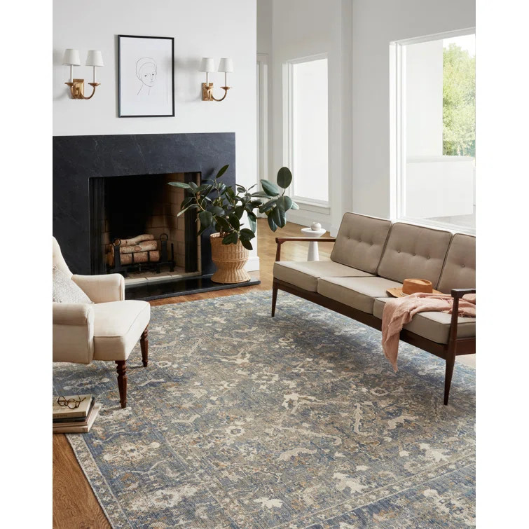 Chris Loves Julia x Loloi Rosemarie Oriental Sand/Lagoon/Off White Area Rug | Wayfair North America