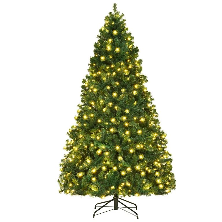 Costway 7.5Ft Pre-Lit Hinged PVC Christmas Tree 400 LED Lights New - Walmart.com | Walmart (US)