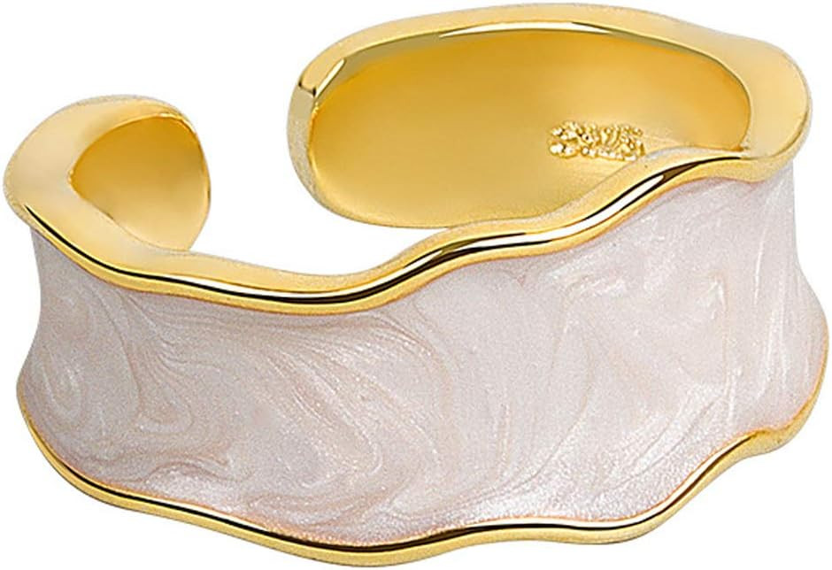 Colorful Adjustable Oil Drip Enamel Wave Wide Irregular Chunky Opening Stackable Punk Cool Elegan... | Amazon (US)