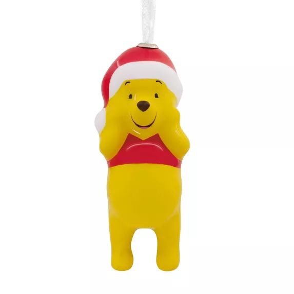 Hallmark Disney Winnie the Pooh with Santa Hat Decoupage Christmas Tree Ornament | Target