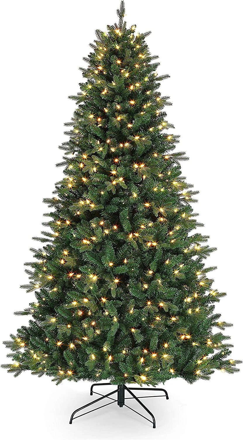 7.5ft Pre-Lit Artificial Christmas Tree with Pre-Strung Lights Xmas Holiday Decoration for Home, ... | Walmart (US)