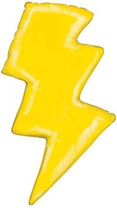 Yellow Lightning Bolt 36" Foil Party Balloon | Amazon (US)