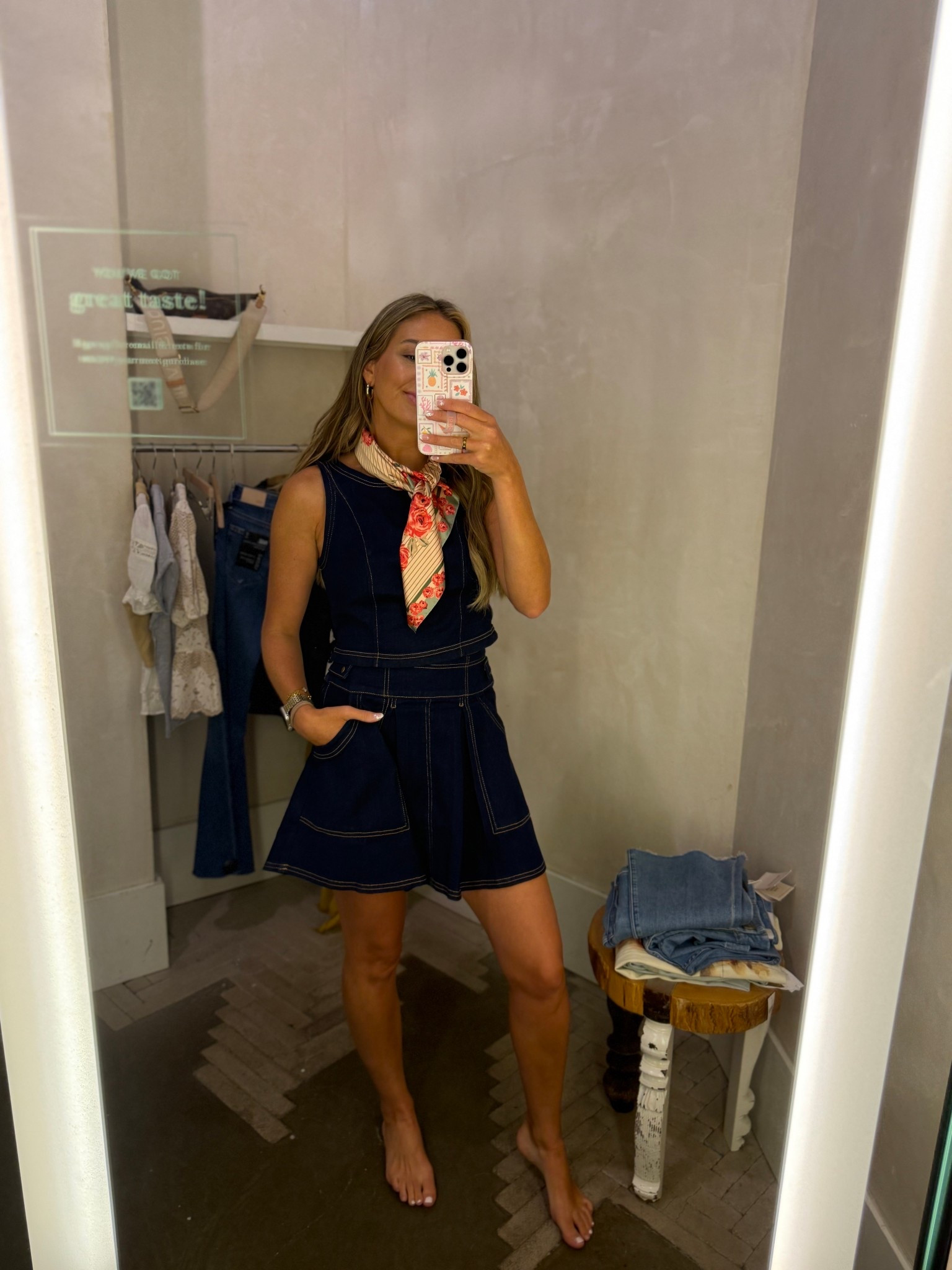 This two piece denim set from Anthropology for sure came home with me! How cute is it with the scarf?!

#LTKStyleTip #LTKWorkwear #LTKParties