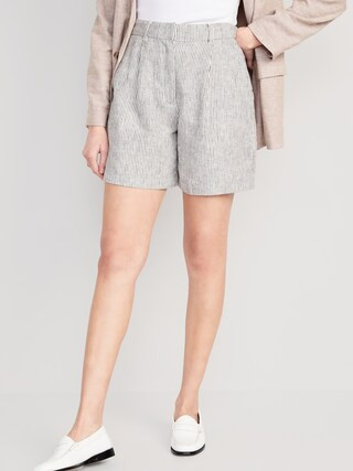 Extra High-Waisted Linen-Blend Taylor Shorts -- 6-inch inseam | Old Navy (CA)