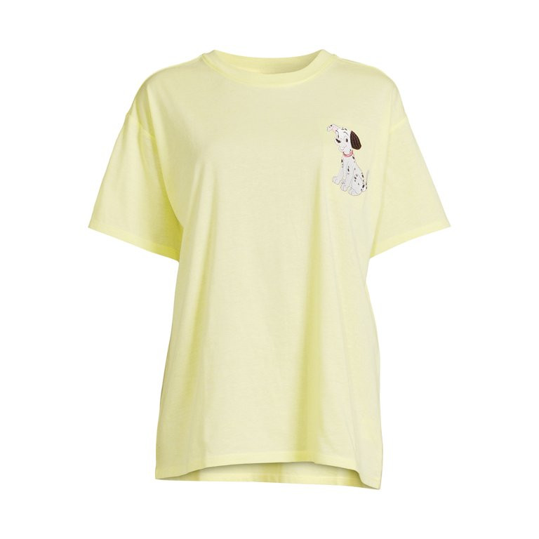 Disney 101 Dalmatians Juniors Embroidered Oversized Graphic Tee, Sizes XS-3XL | Walmart (US)