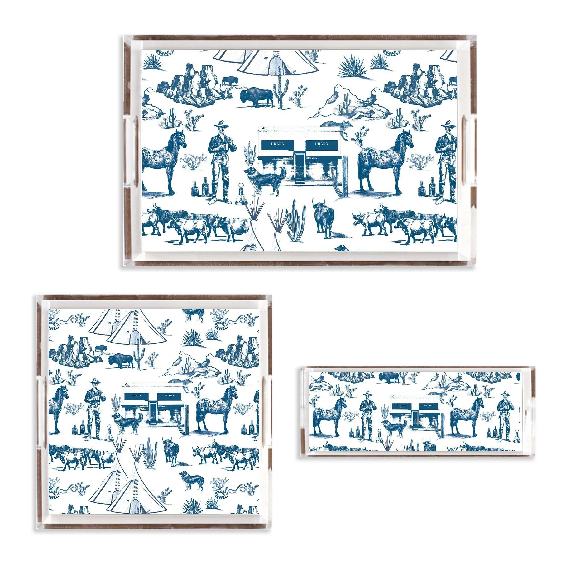Marfa Toile Lucite Tray | Katie Kime Inc