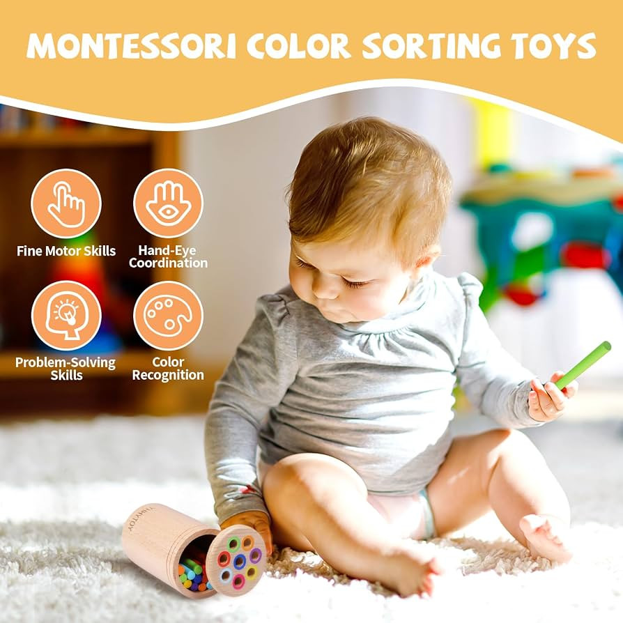 YHHYTOY Montessori Toys for 1+ Year Old, Toddler 18 Month Old Toy Color Sorting Preschool Learnin... | Amazon (US)