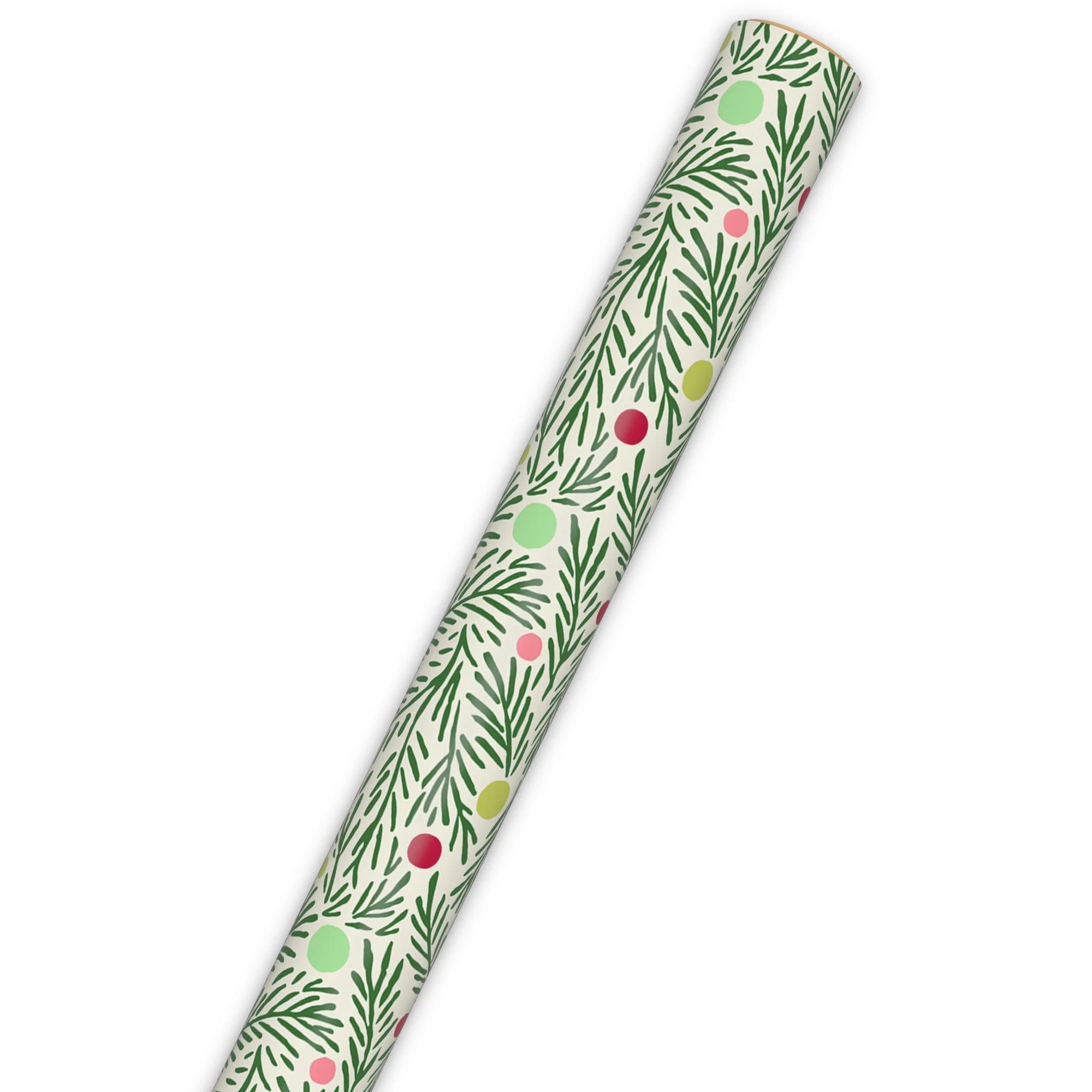 Hallmark Holiday Wrapping Paper Roll (Pine Branches and Polka Dots on Cream) 35 Sq. ft. | Walmart (US)