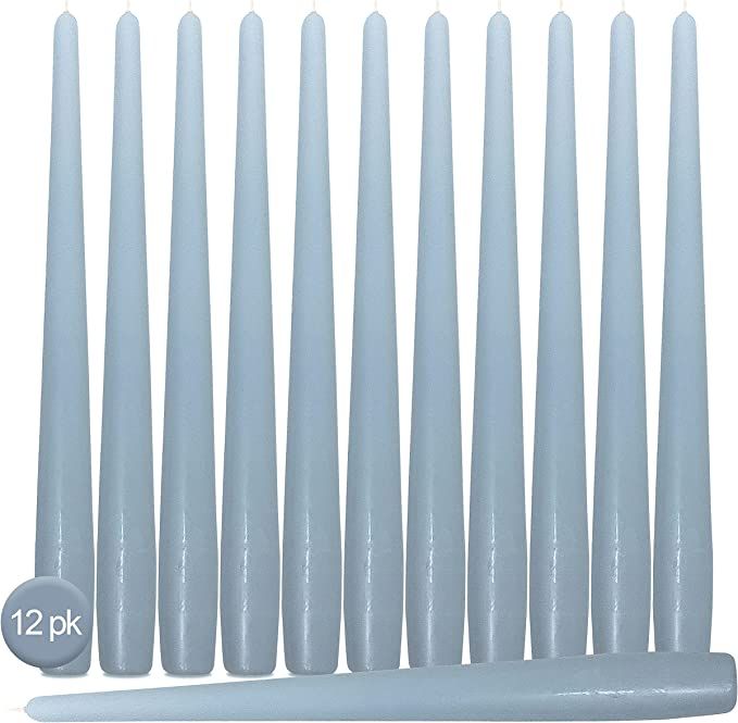 Amazon.com: Hyoola Tall Taper Candles - 10 Inch Ice Blue Unscented Dripless Taper Candles - 8 Hou... | Amazon (US)