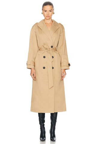 ILA Poppy Trench Coat in Beige - Beige. Size 40 (also in 34). | FWRD 