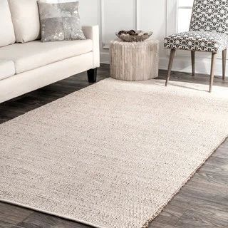 nuLOOM Natural Handwoven Jute and Cotton Area Rug - 9' x 12' - Natural | Bed Bath & Beyond