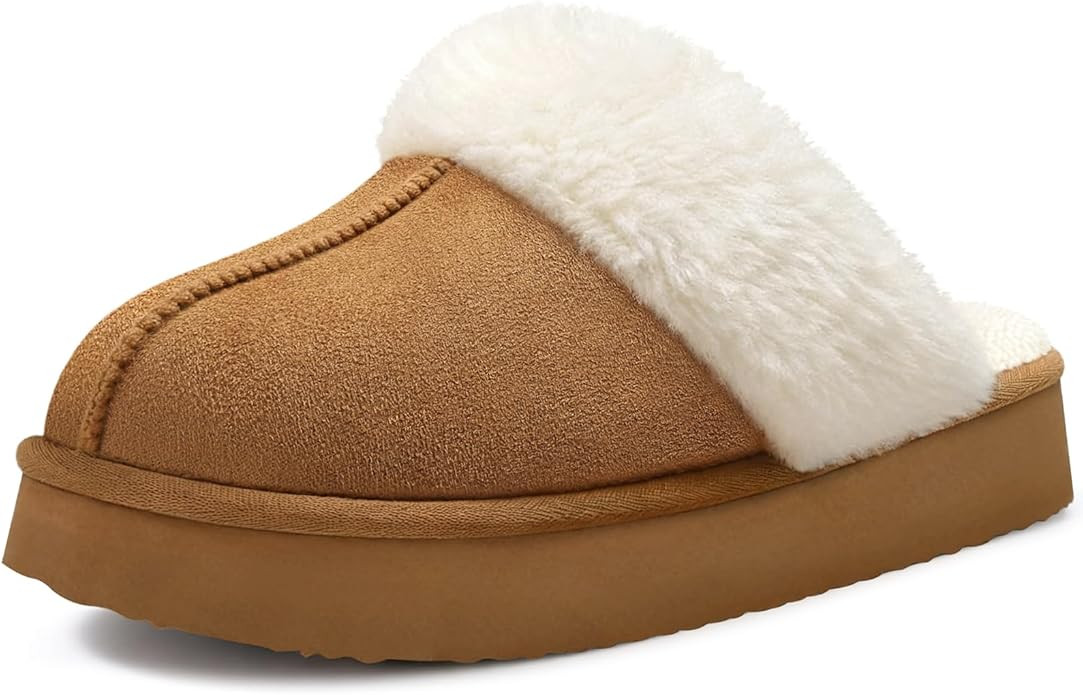 Litfun Women's Fuzzy Memory Foam Slippers Fluffy Winter House Shoes Indoor and Outdoor | Amazon (US)