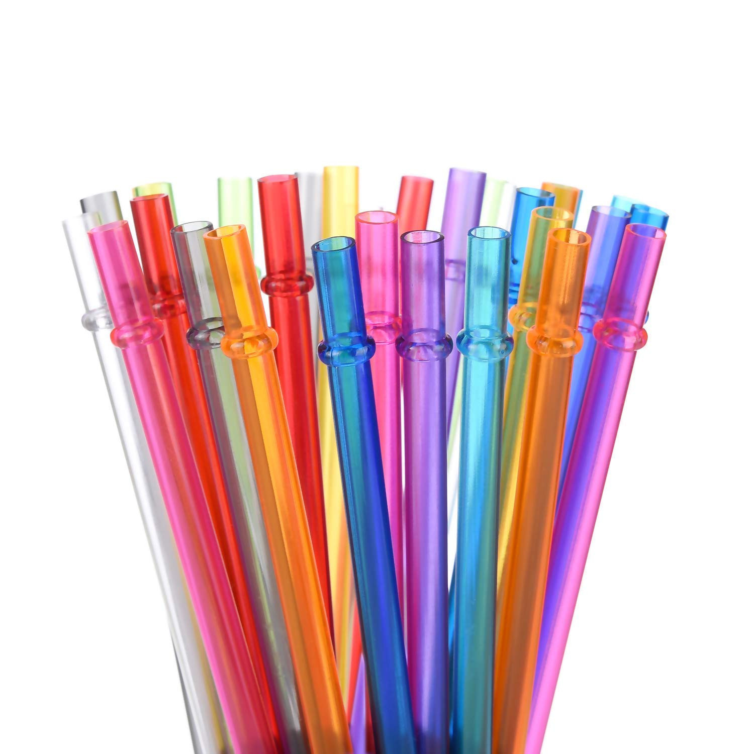 AUMA 30-Pack Reusable Plastic Drinking Straws, 10.5 inches Long Colored Tumbler Replacement Straw... | Amazon (CA)