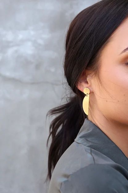 New Moon Brushed Gold Earrings | Lulus (US)