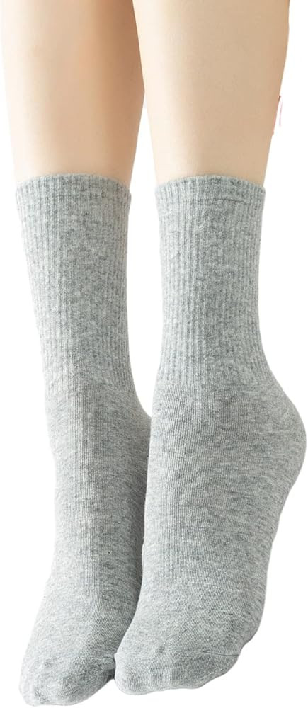 Verdancy Yoga Pilates Socks with Grips for Women Non Slip Solid Candy Colored Cushioned Crew Sock... | Amazon (US)