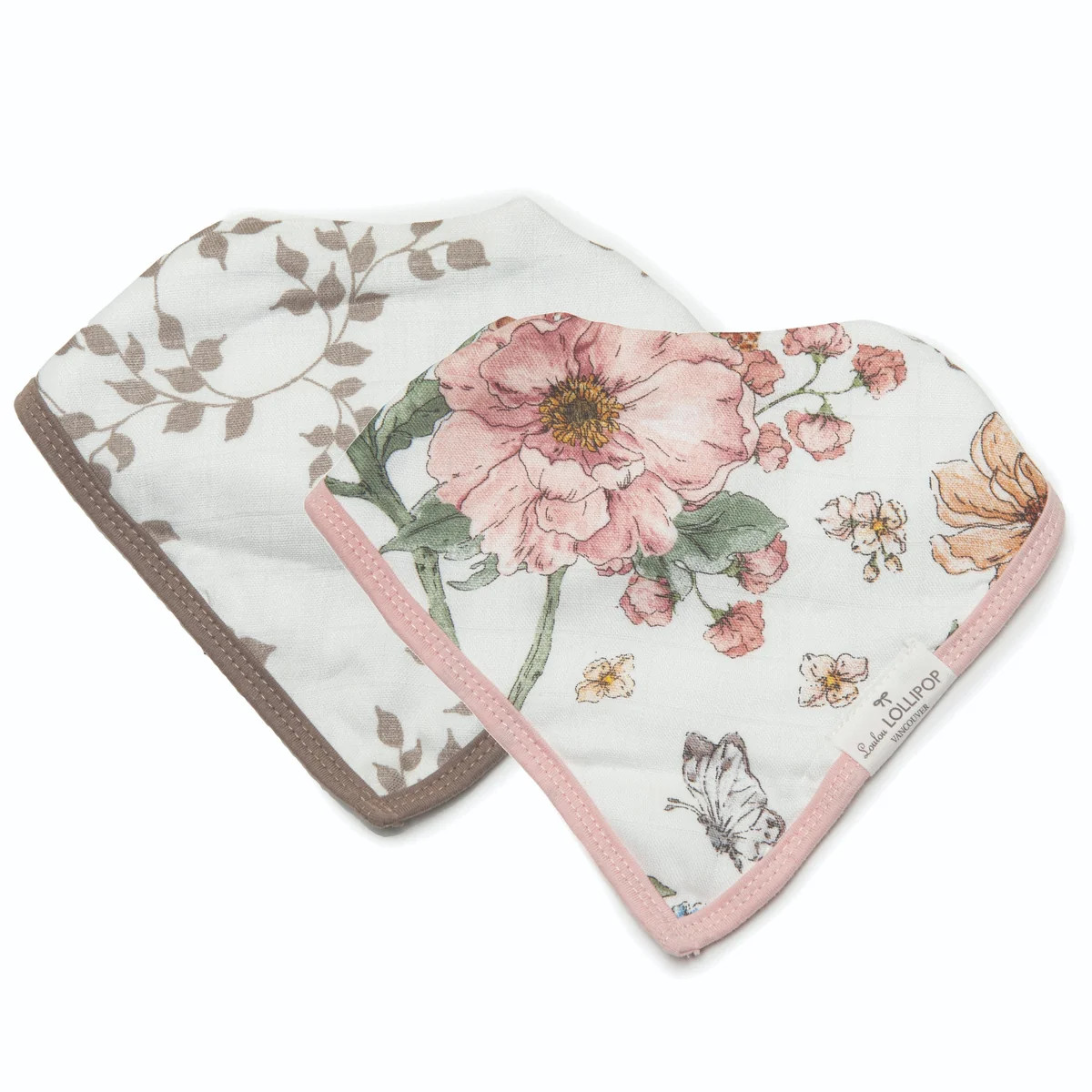 Bandana Bib Set - 2 Pack - Secret Garden | Loulou Lollipop 