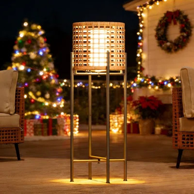 Solar Powered Outdoor Floor Lamp With Auto On/off Led Light | Wayfair North America