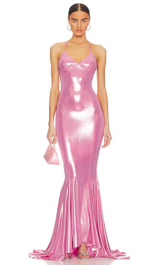 Mermaid Fishtail Gown in Candy Pink | Revolve Clothing (Global)