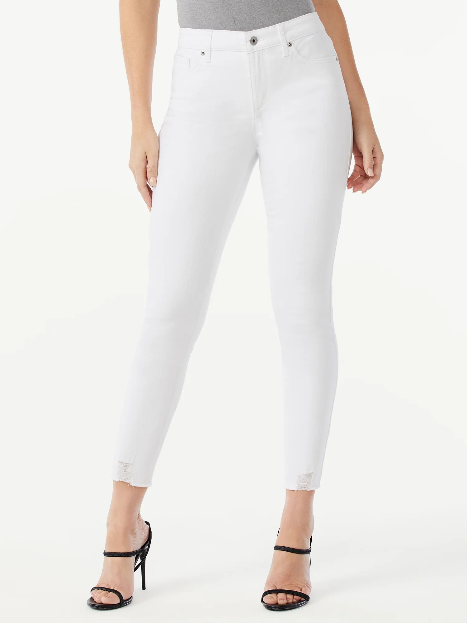 Sofia Jeans by Sofia Vergara Women's Rosa Curvy Ripped High-Rise Ankle Jeans | Walmart (US)