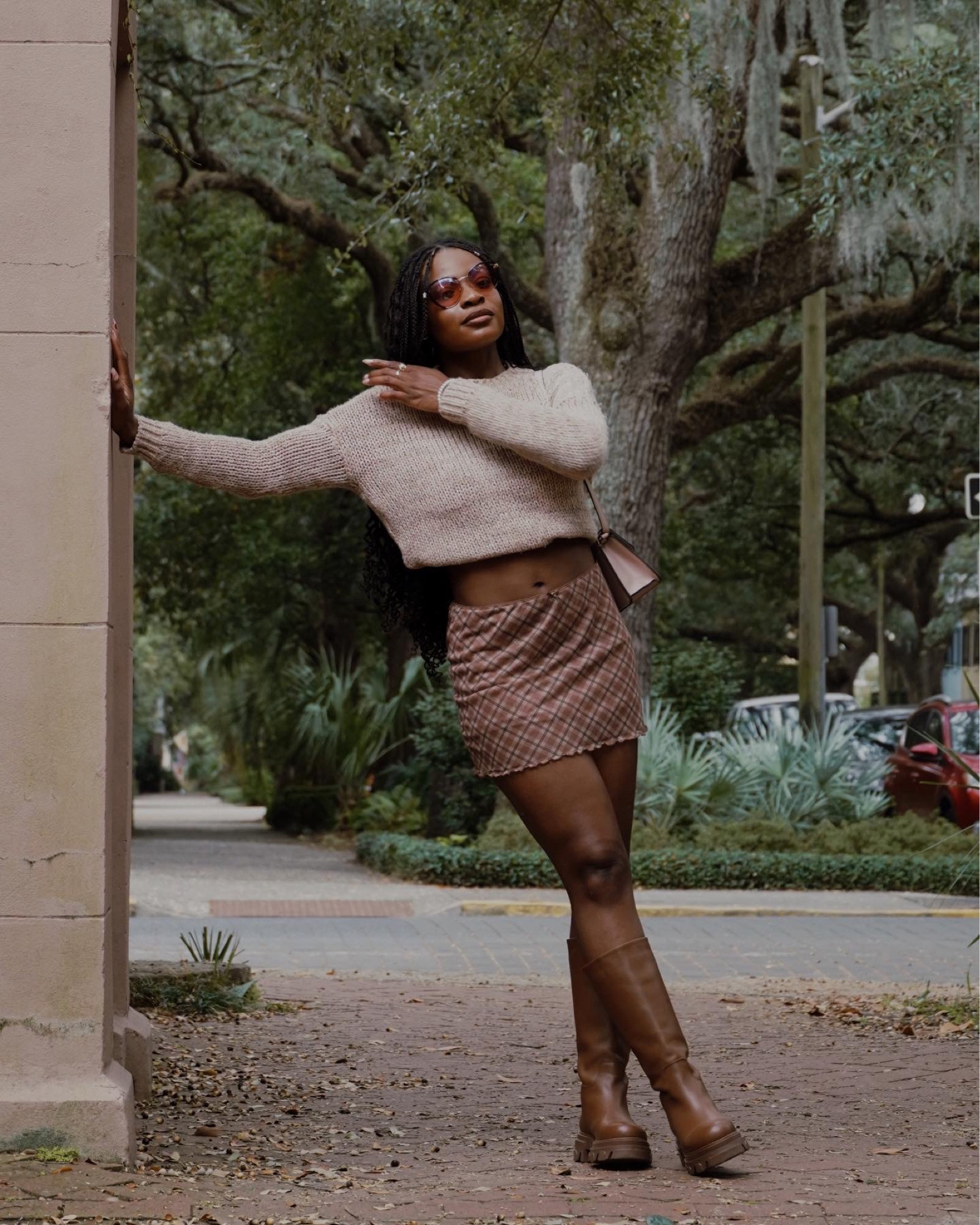 This checkered skirt is a fave for fall and winter. I tucked the knit sweater into my sport bra to get the cropped look. 

#LTKshoecrush #LTKSeasonal #LTKstyletip