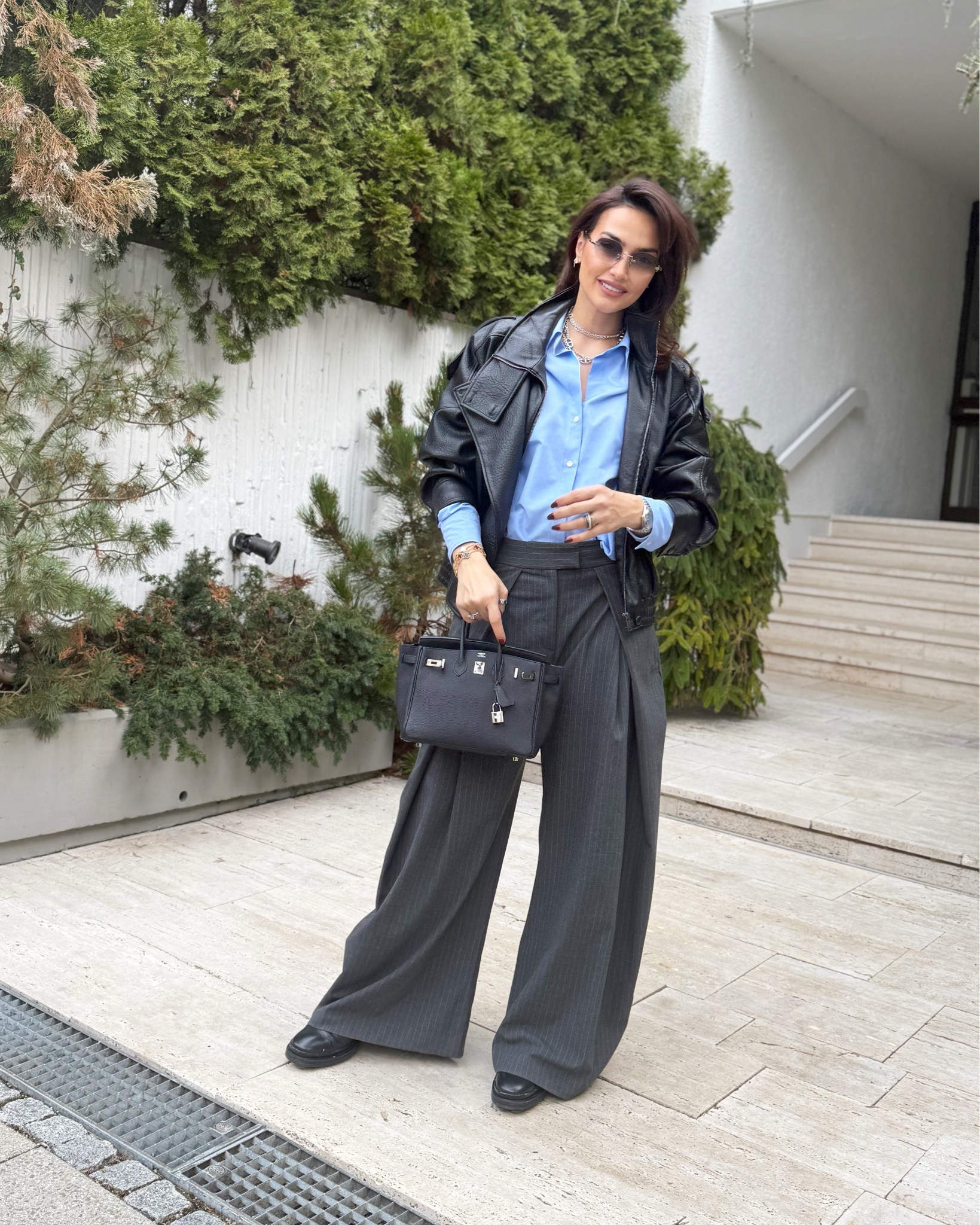 Effortless tailoring with a touch of luxury.

Total look by Zara — oversized trousers, crisp blue shirt and a leather jacket.
Finished with Hermès boots, jewelry and bag for that timeless Parisian feel.

#LTKstyletip #LTKeurope #LTKspring