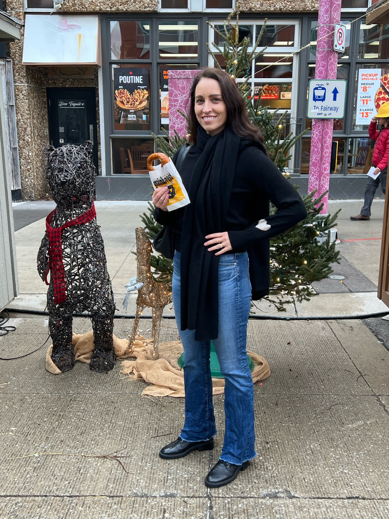 Amazing cashmere pieces that will last a lifetime 🖤 Love the heart detail on the sweater 🤍🖤🤍

I am wearing size S in the sweater and 28 in the jeans 👖 

#LTKover40 #LTKHoliday #LTKGiftGuide