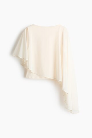 H & M - Asymmetric Cape Top - Cream | H&M (US + CA)