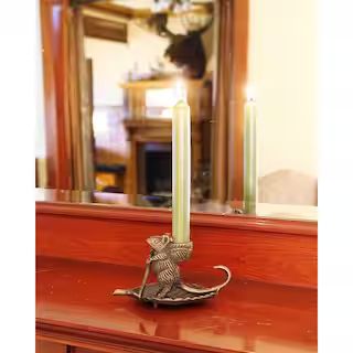 MINUTEMAN INTERNATIONAL 5 in. Tall Brass Vintage Style Intrepid Mouse Candle Holder MSE-01 - The ... | The Home Depot