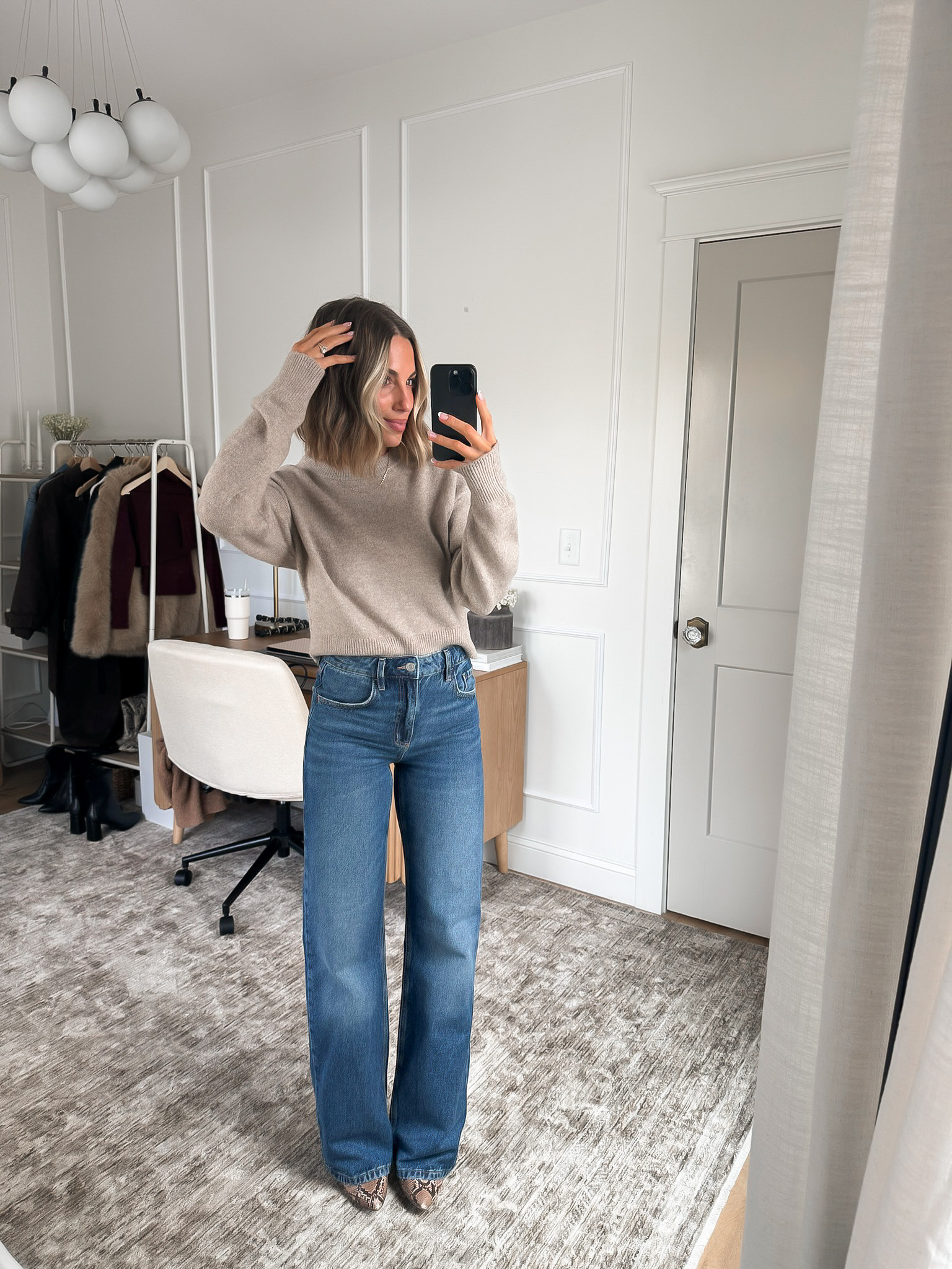 Perfect fall look 🤩 neutral sweater with denim!! Fun little pop of snake 🐍 print in the boots! Linking similar boots since these ones are a few years old! 

#LTKStyleTip #LTKFindsUnder100 #LTKSeasonal