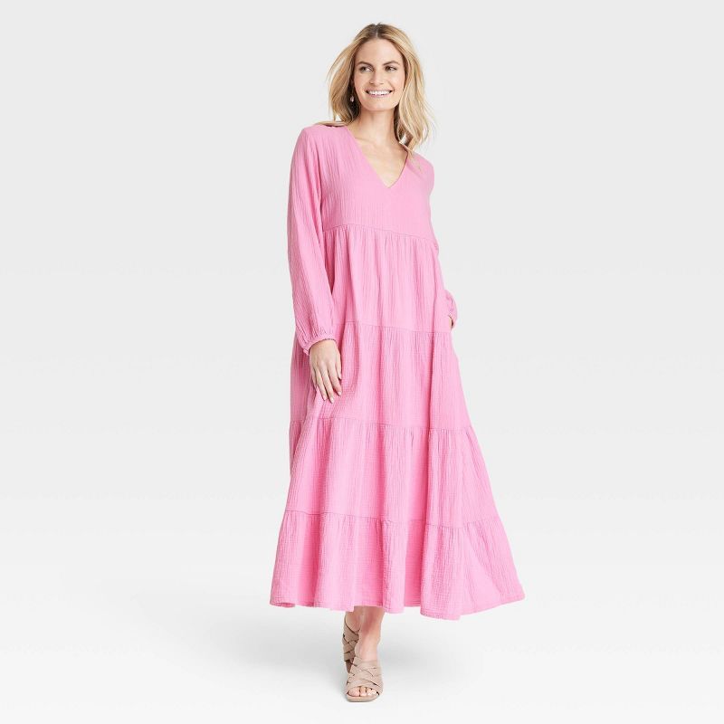 Women's Bell Long Sleeve Tiered Gauze Dress - Universal Thread™ | Target