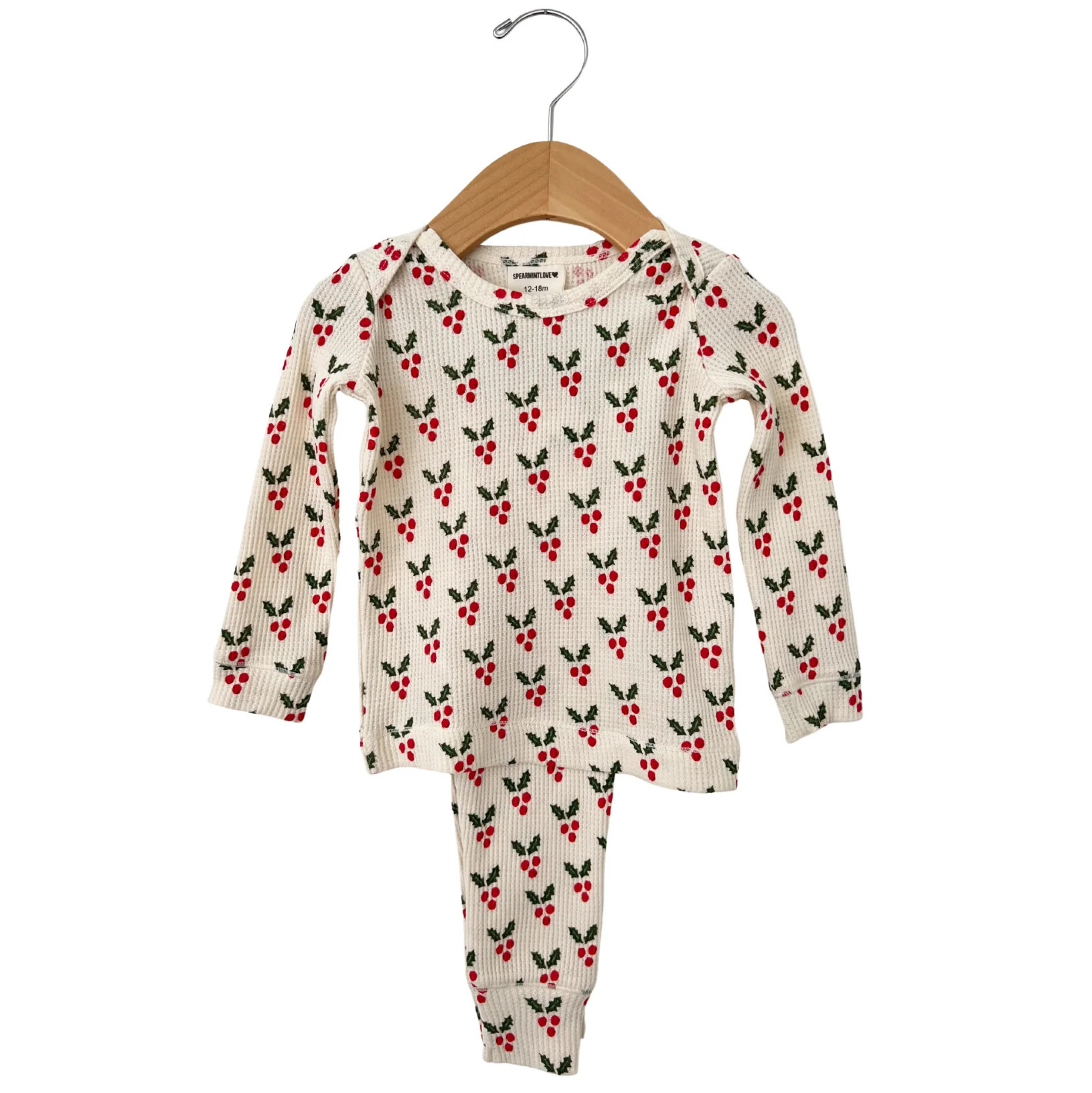 Organic Waffle 2-Piece Set, Holly | SpearmintLOVE