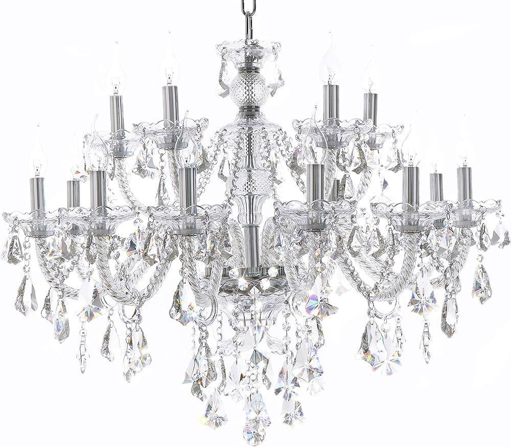 Clear 15 Lights K9 Crystal Chandelier Modern Luxurious Light Candle Pendant Lamp Ceiling Living R... | Amazon (US)