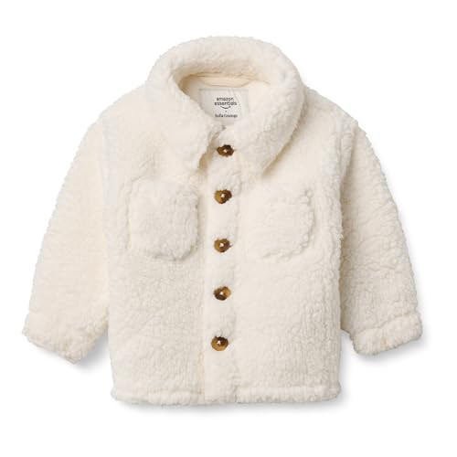 Amazon Essentials x Sofia Grainge Baby Boys' Sherpa Overshirt Jacket, Ivory, 12 Months | Amazon (US)