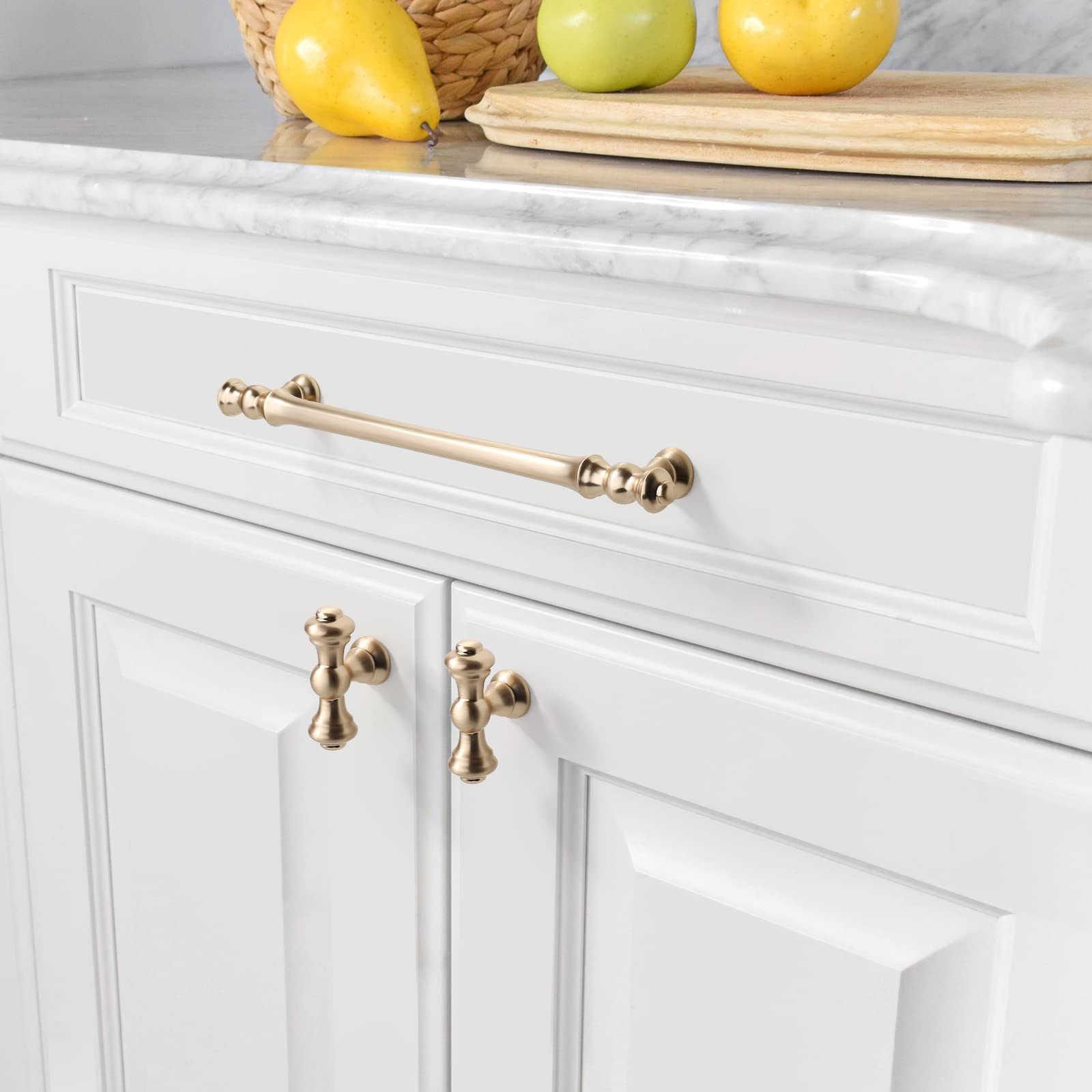Amerdeco 6 Pack Brushed Brass Cabinet Pulls 7.5 Inch(192mm) Hole Center Cabinet Hardware Gold Kit... | Amazon (US)