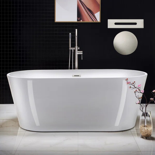B0013 67" x 32" Freestanding Soaking Acrylic Bathtub | Wayfair North America